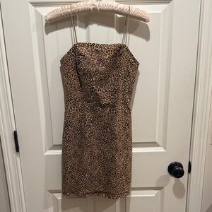 Urban Outfitters spaghetti strap Leopard Print Dress